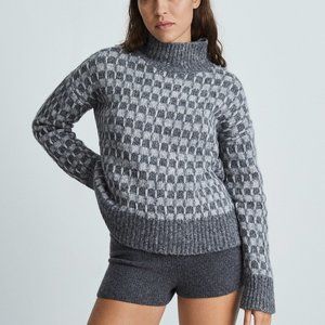 Everlane The Cloud Checkered Turtleneck